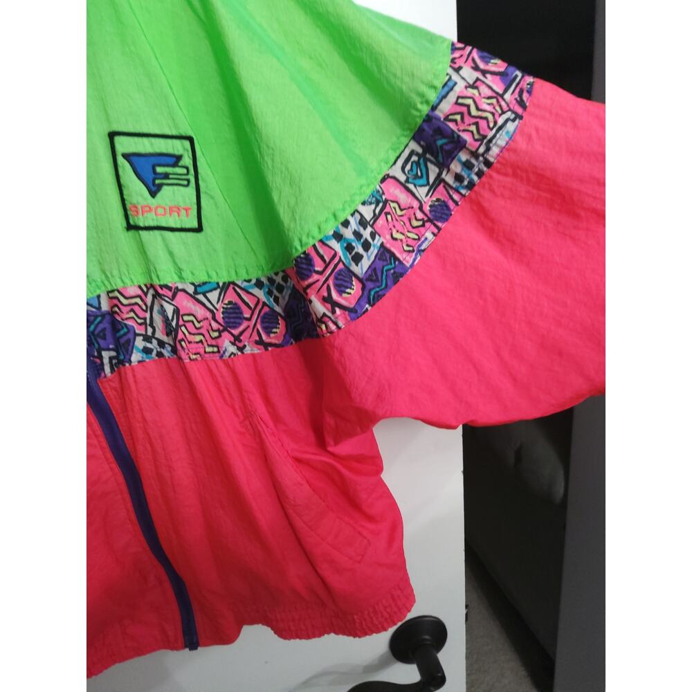 Van Heusen sport 80s 90s windbreaker jacket sz M dopamine colorblock retro - Picture 2 of 4
